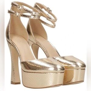 Elegant Gold Platform Heels